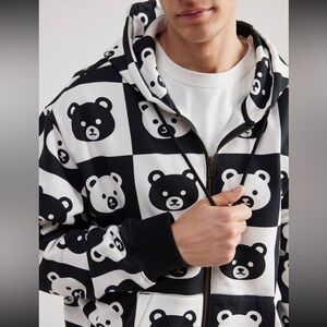 Teddy Fresh Black and White Bear Hoodie